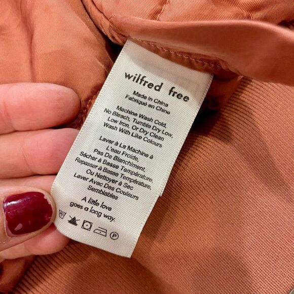 WILFRED FREE Aritzia Crop Aviator Bomber Jacket in Cognac XS Puff Fall Jacket - Picture 4 of 14